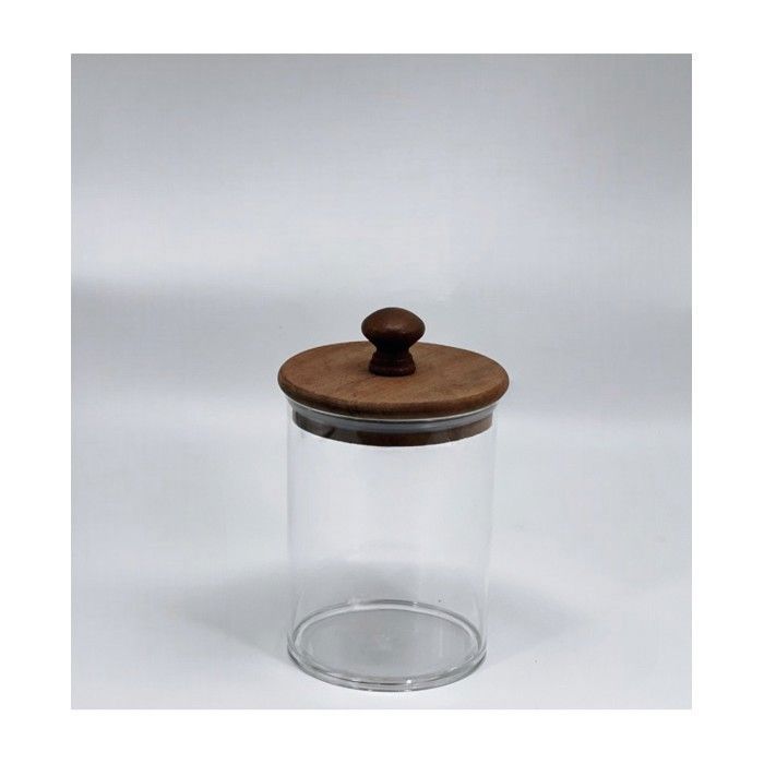 Boîte hermétique - Acacia - 14 cm - Acrylique transparent - Couvercle en bois - Élégance chic