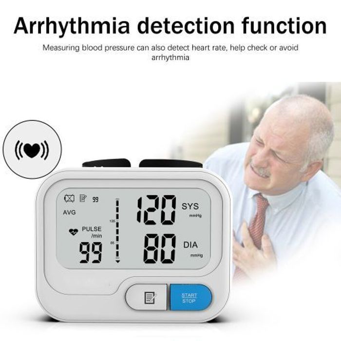 Tensiomètre numérique automatique au poignet,fréquence cardiaque,pouls