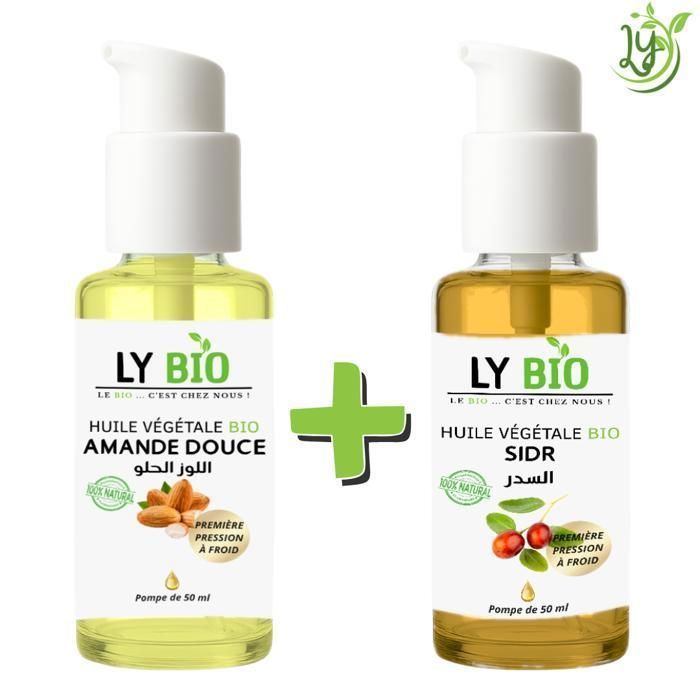 Pack Huile Amande Douce & Sidr - LYBIO - 50ml - Hydratant - Mixte - Bébé