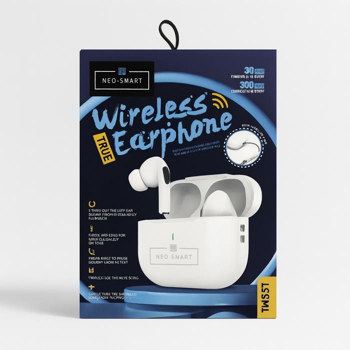 Écouteurs Bluetooth NEO-SMART TWS-S1 sans fil, HiFi stéréo, autonomie longue durée, design ergonomique, parfaits pour le Maroc