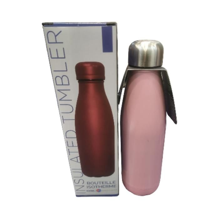 BOUTEILLE ISOTHERME INOX DBLE PAROI 500ML ROSE MA
