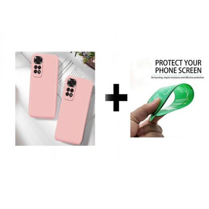 Coque et Protection d'Écran - GÉNÉRIQUE - Redmi Note 11 4G - Silicone - Rose - Résistant aux chocs