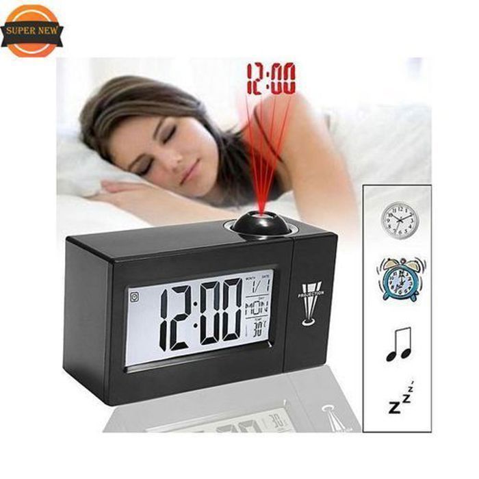 Réveil LED numérique avec projection LED, horloge de table USB, écran LED de 10,9 cm, minuteur de sommeil 12/24 h