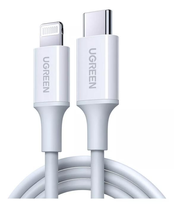Câble UGREEN USB-C vers Lightning M/M, coque en caoutchouc, 2 m (blanc)