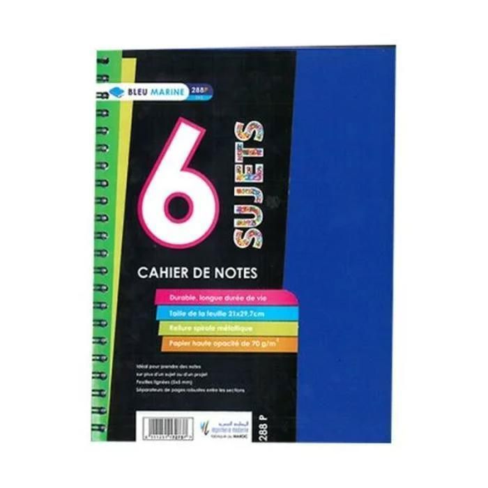 cahier de note sujet, 6 sujet A4 - couleur aléatoire