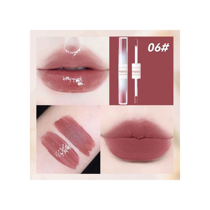 1PC Rouge à lèvres double Face effet Matte et Gloss, résistant à l'eau,