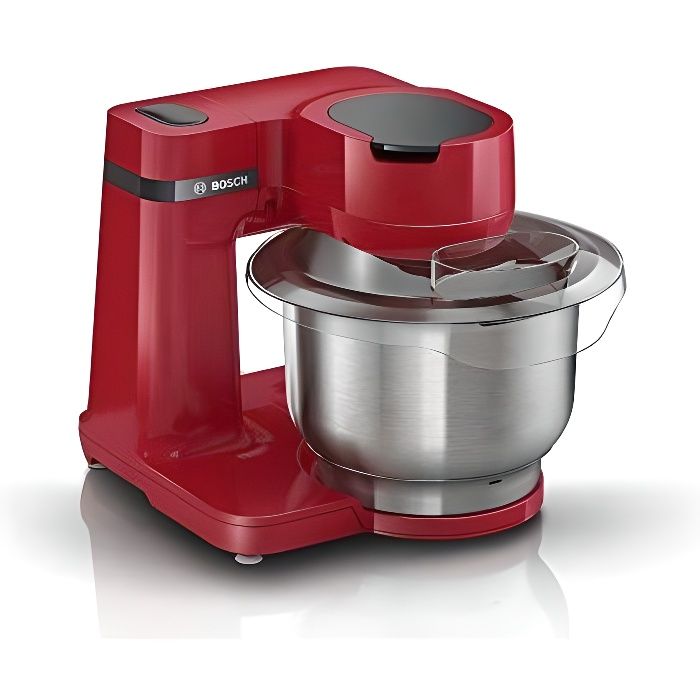 Bosch MUMS2ER01 Robot de cuisine MUM Serie 2, 700 W, bol en acier inoxydable de 3,8 l, hachoir et 3 tranches, kit de pâtisserie en a
