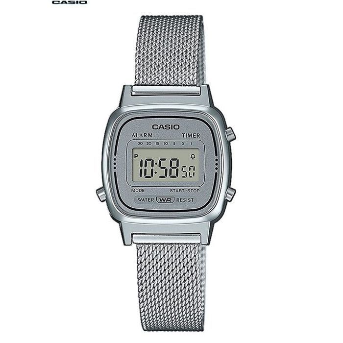 Casio Montre pour femme Électronique bracelet métal maillé Etanche argentée-la670wem-7df