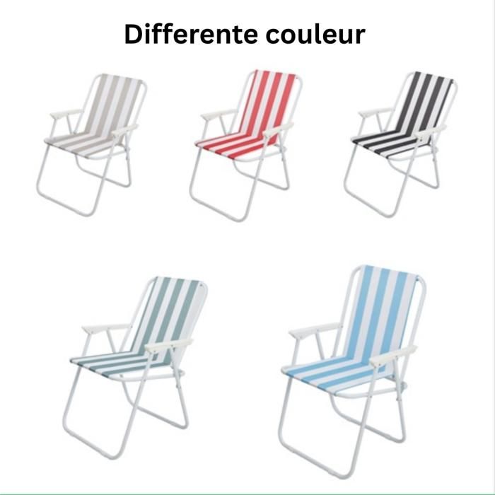 chaise portable pour plage, camping, pêche..., Chaise pliante avec accoudoirs