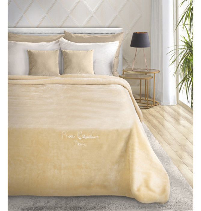 Couverture de Lit en Polaire Chaud – Pierre Cardin 220X240 cm Couleur :Offwhite