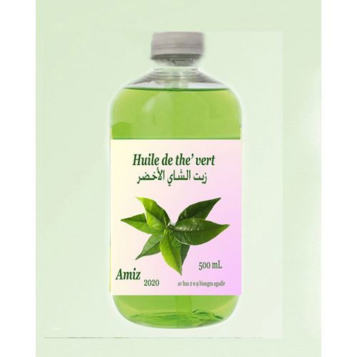 Huile de thé vert - Amiz - 500mL - Hydratant corps - Peaux sèches - Texture huile