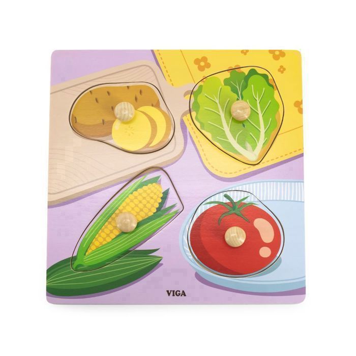 Viga - Puzzle à boutons en bois Légumes