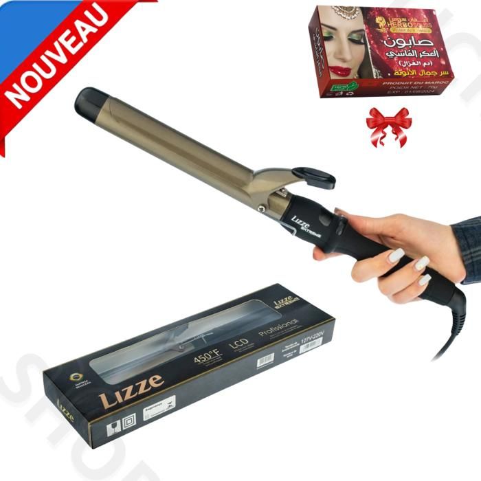 Lisseur Cheveux Fer à friser modeleur Lizze modèle EXTREME diamètre 32 mm