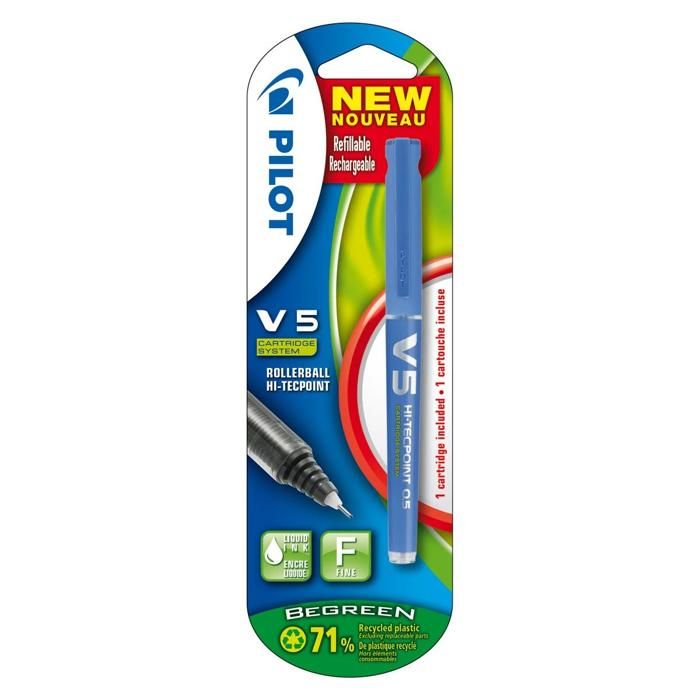 Stylo roller - PILOT - V5 - Rechargeable - Encre liquide - Pointe aiguille