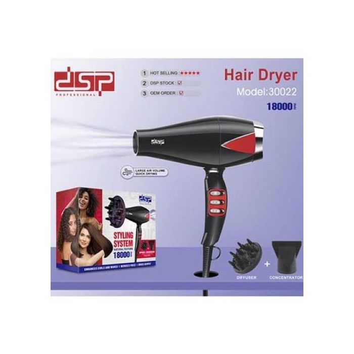 Dsp Sèches-cheveux 3IN1 Multifonctions Hair Dryer Outils de Coiffure
