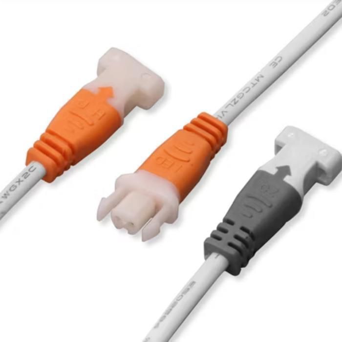 Connecteur de fils pour bande led, paire de câble, 2 cœurs, 2 broches, connecteur de fils d'alimentation (Couleur aléatoire)