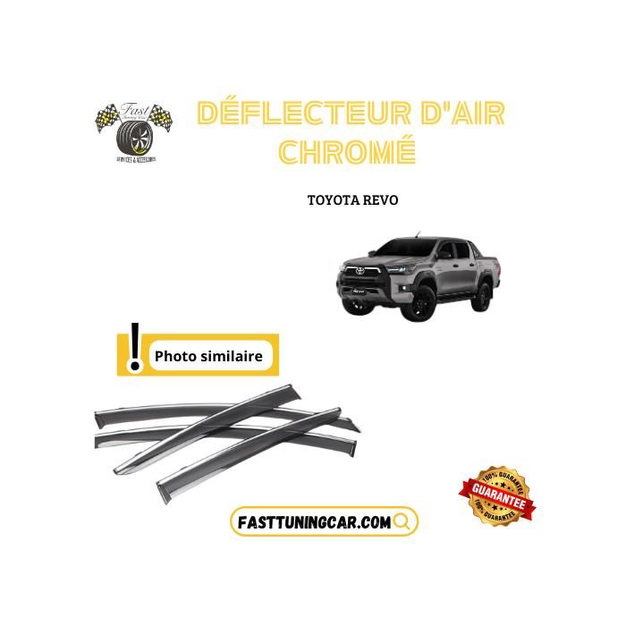 Déflecteur d'air - Toyota - Revo - Noir et chromé - Set de 4 - Montage facile