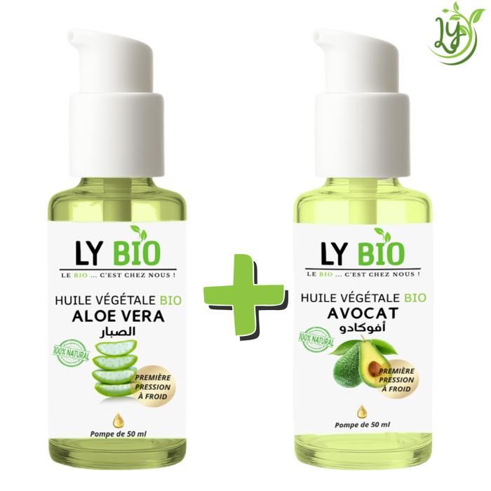 Huile Végétale - LYBIO - Aloe Vera & Avocat - 50ml - Hydratant - Tous types de cheveux
