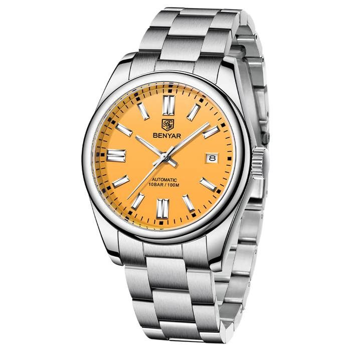 Benyar Montre Homme Automatique En Acier 100% Originale Avec 2 Ans De Garantie