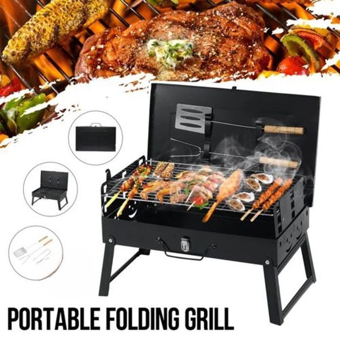 Barbecue portable au charbon de bois pour l’Aïd Adha, jardin, pique-nique