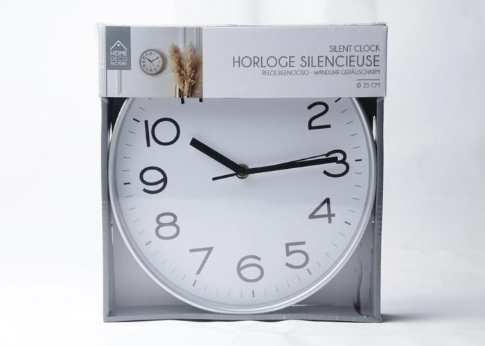 HORLOGE SILENCIEUSE STUDIO SILVER 25CM