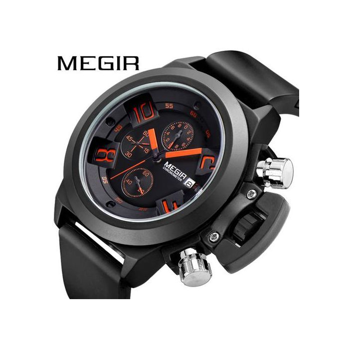 Montre Sport - MEGIR - Quartz - Étanche - 48.5mm - Caoutchouc