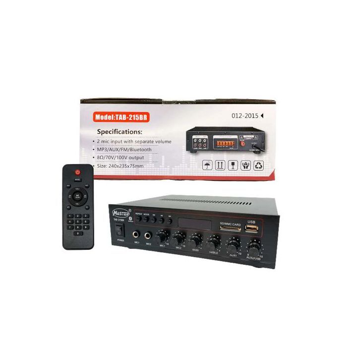 Master Amplificateur stéréo intégré Professionnel 160W (Bluetooth/ USB/ Carte SD/ AUX)