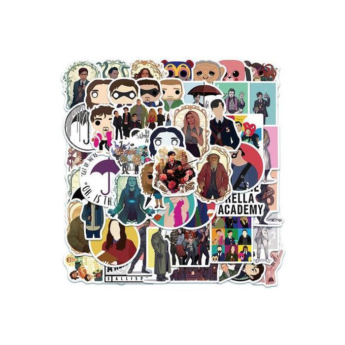 Stickers - The Umbrella Academy - 50pcs - Multicolore - Décoration murale - Waterproof