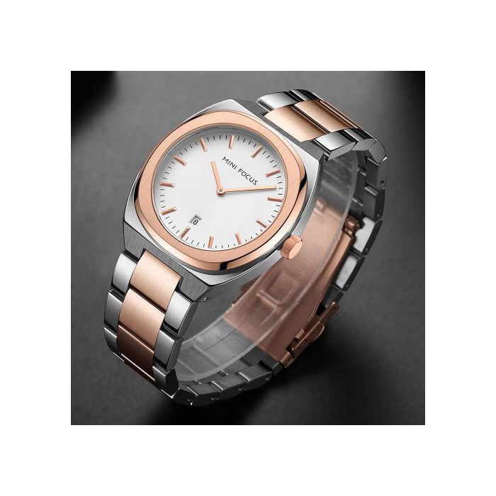 Montre - MINI FOCUS - Chronographe Sport - Cuir et Acier Inoxydable - Étanche 3 ATM - Analogique
