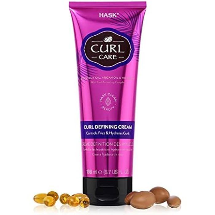 Crème de soin capillaire - HASK - Curl Care - 198 ml - Cheveux bouclés - Ingrédients naturels