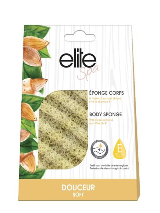 EPONGE CORPS RELAXANTE HUILE AMANDE DOUCE ET VITAMINE E- Couleur aléatoire