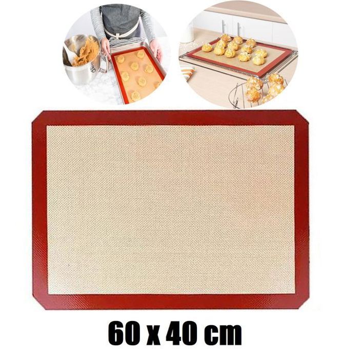 Tapis de Four Réutilisable en Silicone - Antiadhésif, 60x40cm