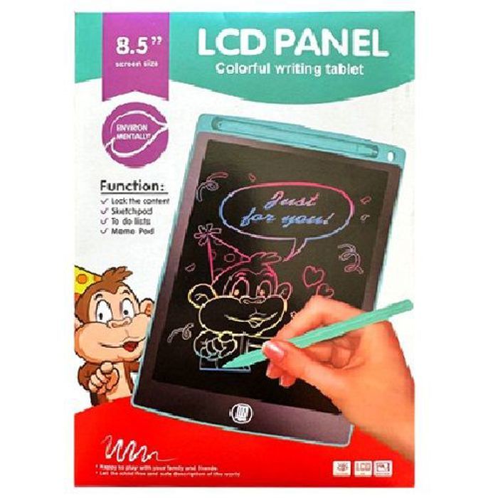 Tablette d'écriture LCD pour Enfants, Multicolores, avec stylo tactile 8.5pouces