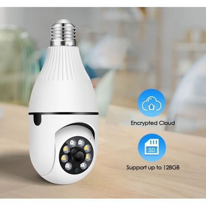 Caméra de sécurité - 3MP - E27 - Wifi - Vision jour et nuit - Panoramique 355°