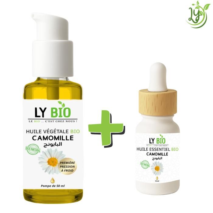 LYBIO PACK HUILE CAMOMILLE 50ML - POMPE + HUILE ESSENTIEL CAMOMILLE 10ML
