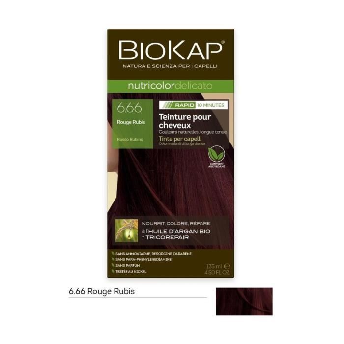 Coloration - Biokap - Nutricolor Delicato Rapid - Rouge Rubis 6.66 - 135ml - Sans ammoniaque