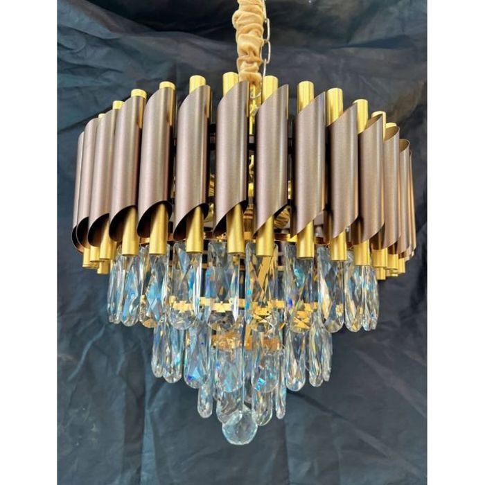 Lustre Suspension cristal moderne Marron Diamètre 30cm