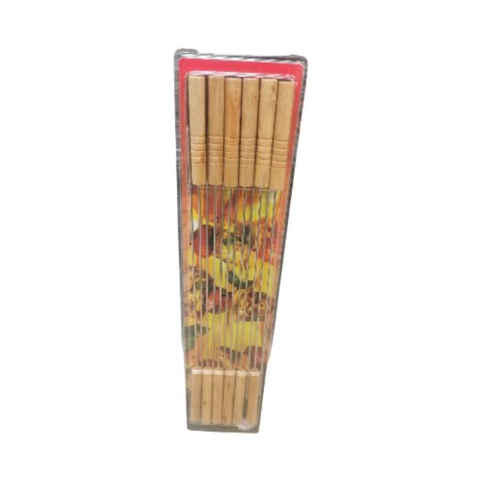12PCS BROUCHE BARBECUE POIGN BOIS ZDBQ-04