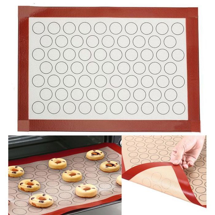 Tapis de macaron en silicone - Antiadhésif - 70 cercles - Blanc