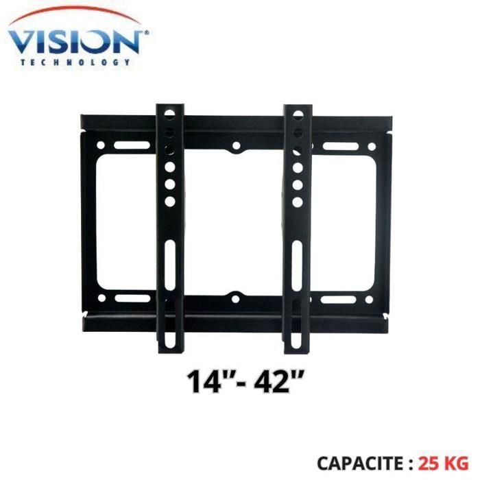 Support TV pour téléviseur Mural  14 à 42" FIXE 25KG MAX
