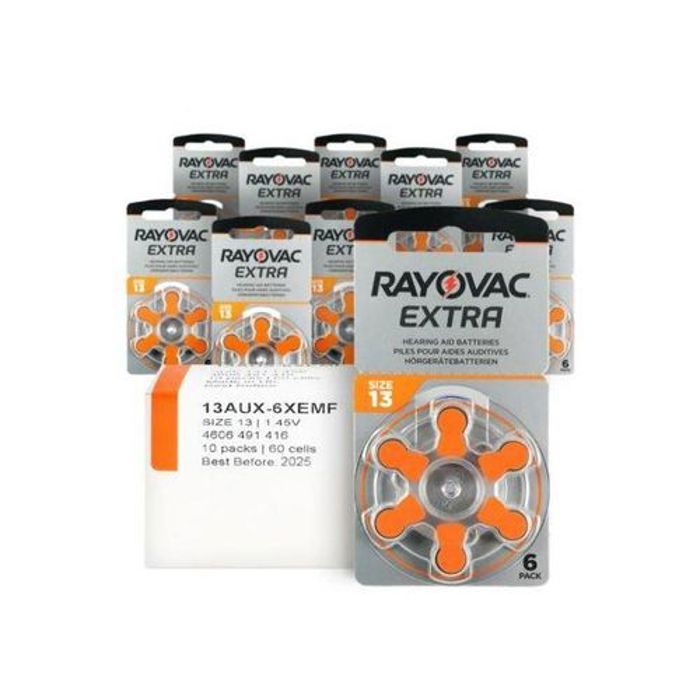 Rayovac Pack de 10 x 6 piles auditives  13 Extra advanced ( 10 x 6 piles)