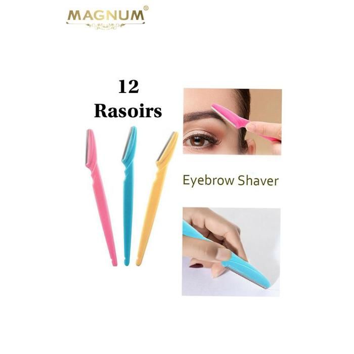 12 Rasoirs à sourcils et d'épilation.  Multi usage,inoxydable.