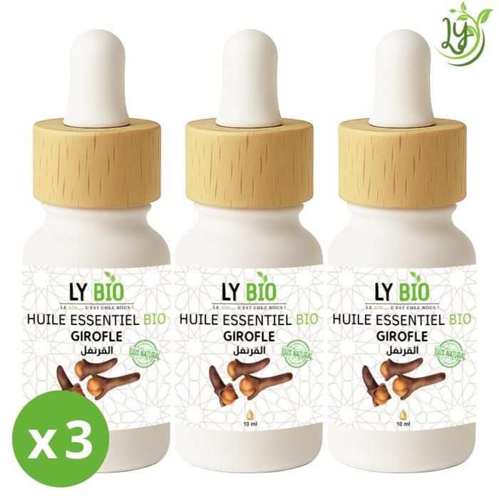 Huile essentielle - LYBIO - Girofle - 10ml - Lot de 3 - Propriétés antibactériennes