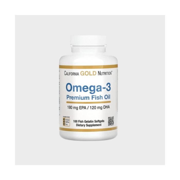 California gold nutrition Oméga 3 premium, 100 gélules de gélatine de poisson