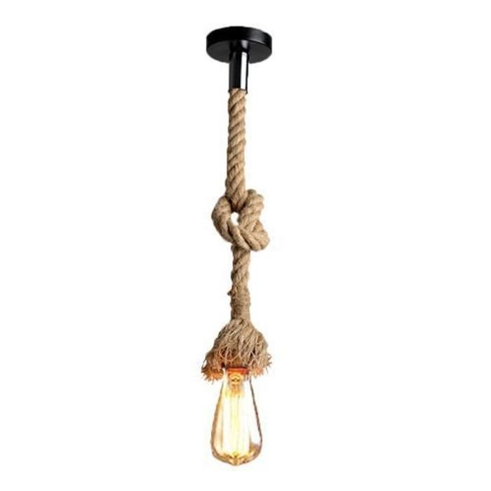 Lustre en corde de chanvre