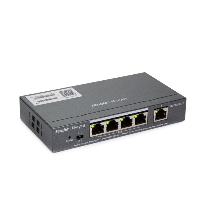 RUIJIE SWITCH RG-ES205GC-P COMMUTATEUR RÉSEAU GÉRÉ L2 GIGABIT (POE)