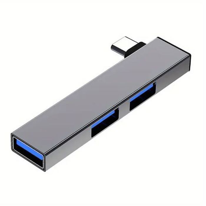 Hub USB Haute Vitesse à 3 Ports avec OTG - Alliage d'Aluminium Durable,