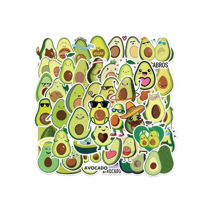Stickers - Avocado - 50pcs - Multicolore - Décoration murale - Contemporain - Design