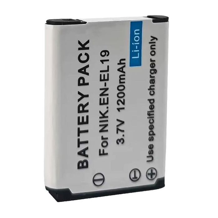 Batterie de remplacement EN-EL19 3,7 V 1 200 mAh pour appareil photo Nikon Coolpix W100 W150 S100 S2500 S2600 S3100 S6400 S4100