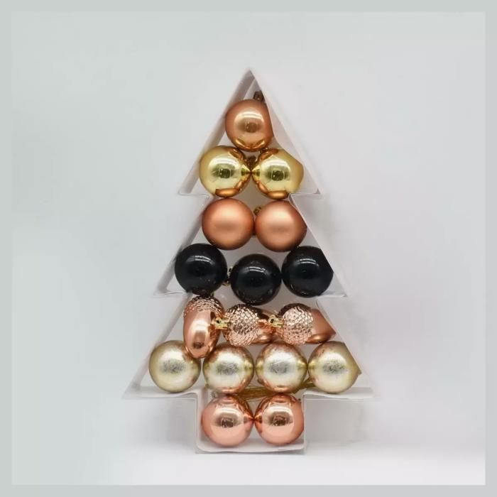 Lot de 17 boules de Noël en plastique 5 cm Noël dans les Bois